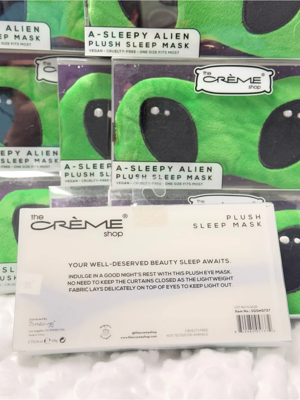 The Crème Shop A-Sleepy Alien Plush Sleep Mask - Bright Green